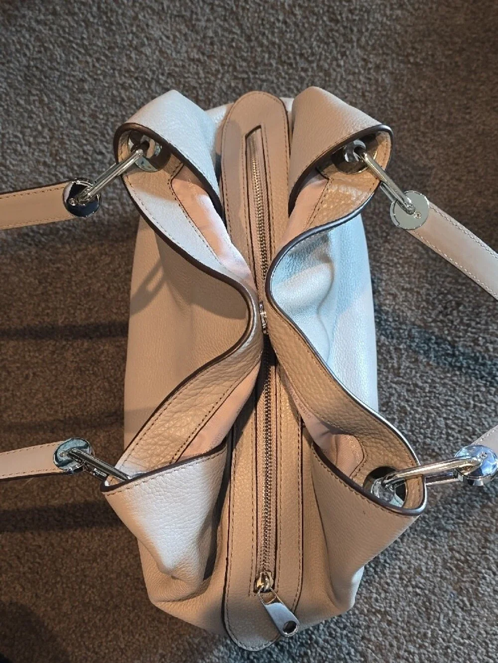Michael Kors Cream Pebbled Leather Shoulder Tote